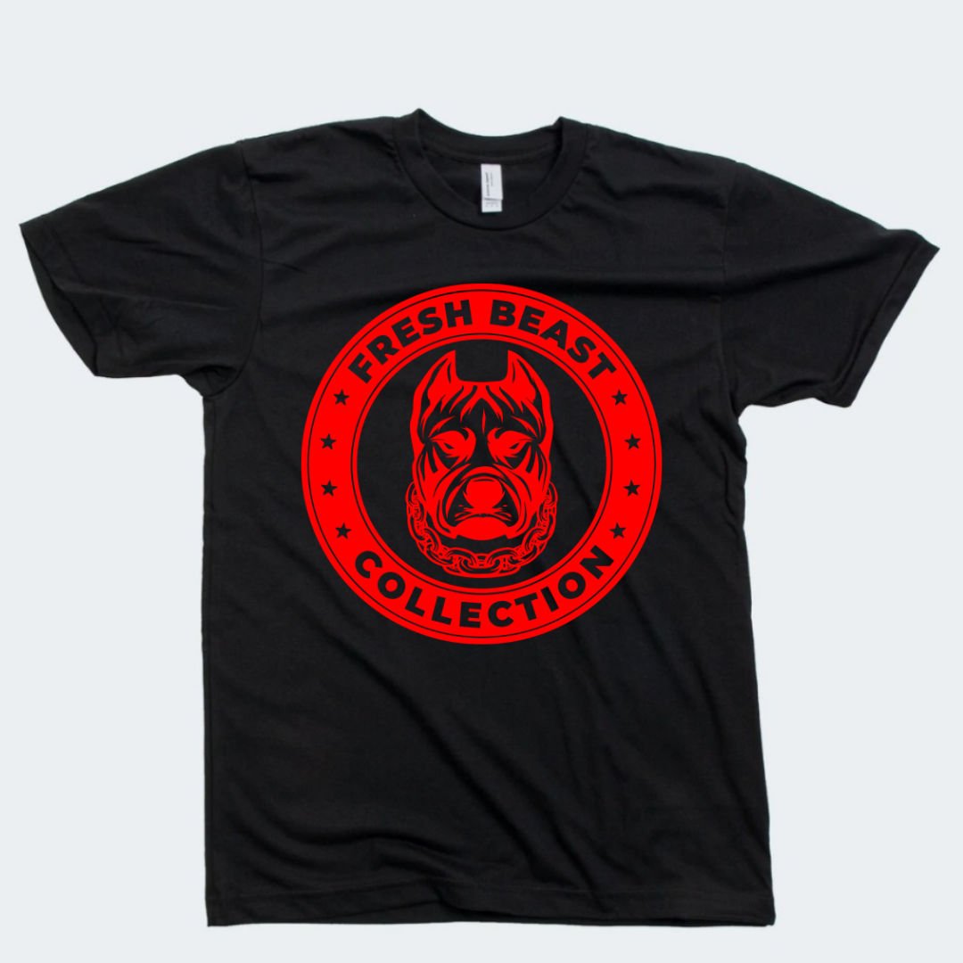 FRESH BEAST SHORT SLEEVE LOGO TEE (BLACK/RED)
